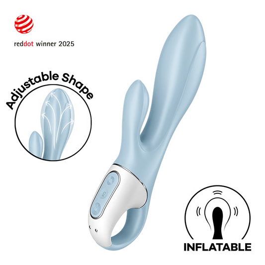 AIR PUMP BUNNY 1 VIBRADOR RABBIT INFLABLE AZUL RECARGABLE USB SATISFYER