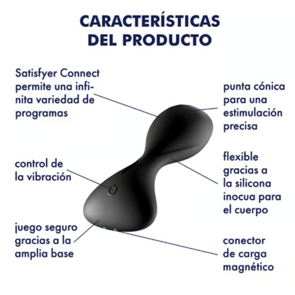 PLUG ANAL VIBRADOR UNISEX CON APP SATISFYER - TRENDSETTER