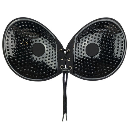 SUJETADOR ADHESIVO BYE-BRA - ENTRELAZADO NEGRO COPA A