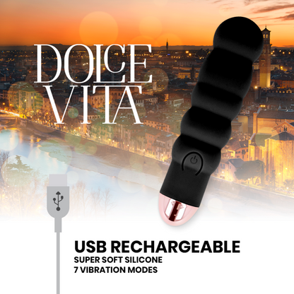 SIX MINI VIBRADOR RECARGABLE NEGRO 7 VELOCIDADES
