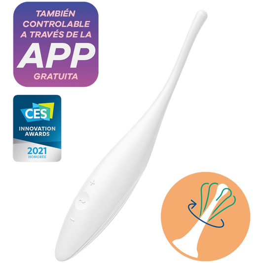 MASAJEADOR ESTIMULADOR DE CLITORIS SATISFYER - TWIRLING JOY BLANCO