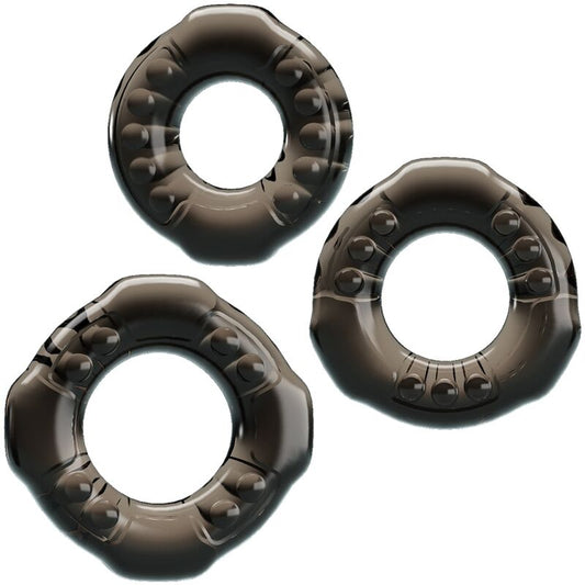 YVONNE SET 3 ANILLOS PENE SILICONA FLEXIBLES