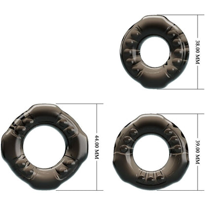 YVONNE SET 3 ANILLOS PENE SILICONA FLEXIBLES