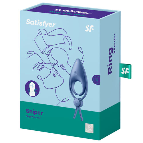 SNIPER ANILLO VIBRADOR NEGRO RECARGABLE USB SATISFYER