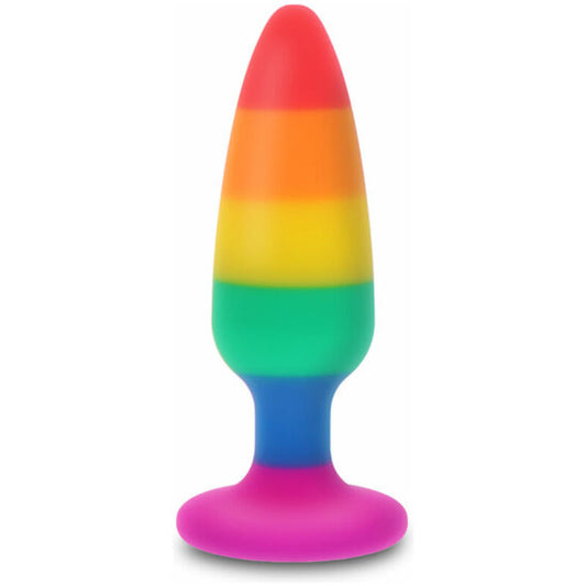 PLUG ANAL CÓNICO SILICONA PRIDE - PLUG HUNK BANDERA LGBT 10,5 CM