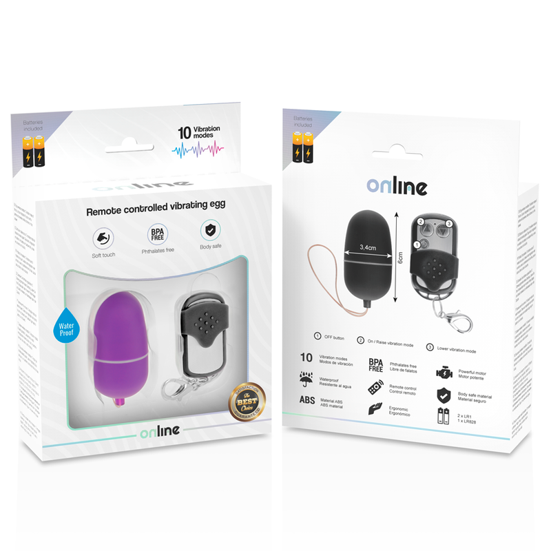 HUEVO VIBRADOR ONLINE - CONTROL REMOTO TALLA M LILA