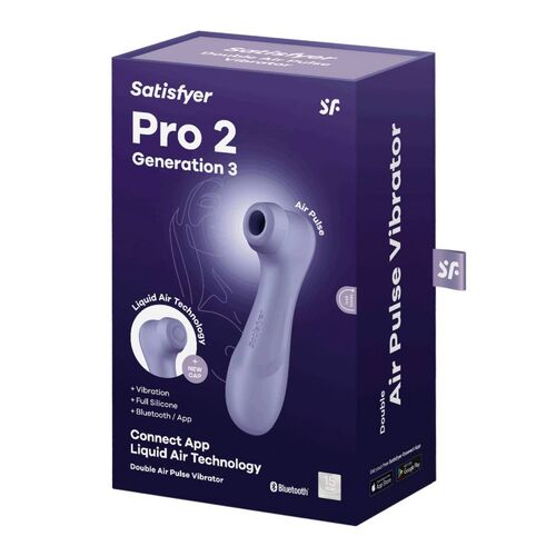 SUCCIONADOR DE CLÍTORIS SATISFYER PRO 2 GENERACIÓN 3 - NEGRO BLUETOOTH &  APP