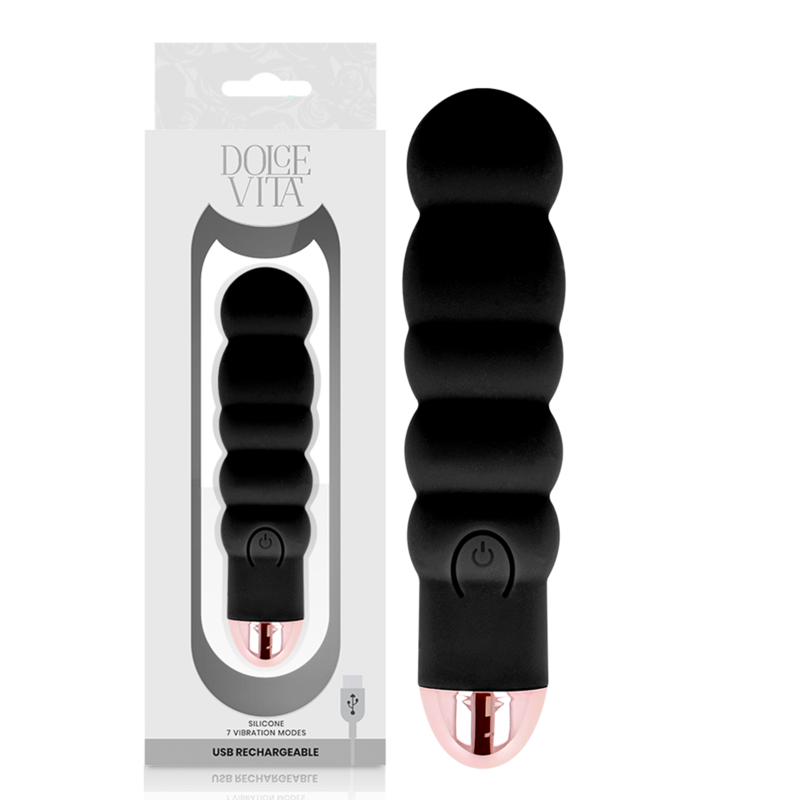 SIX MINI VIBRADOR RECARGABLE NEGRO 7 VELOCIDADES