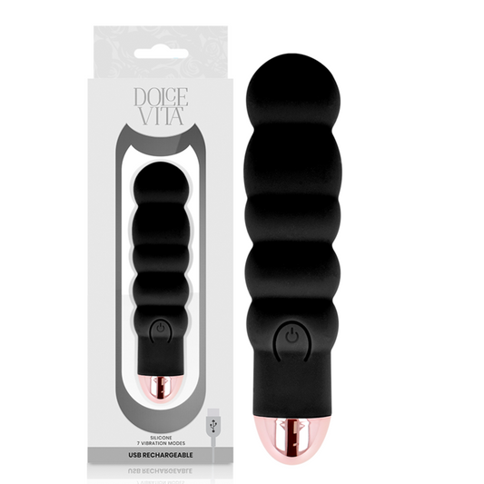 SIX MINI VIBRADOR RECARGABLE NEGRO 7 VELOCIDADES