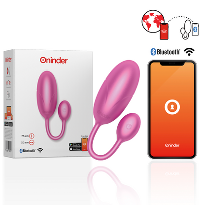 HUEVO VIBRADOR ONINDER - TOKYO  ROSA 7.5 X 3.2 CM - APP GRATUITA