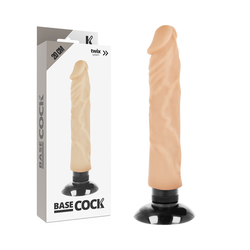 VIBRADOR REALISTICO CON VENTOSA 20 X 4CM BASECOCK - 2-1