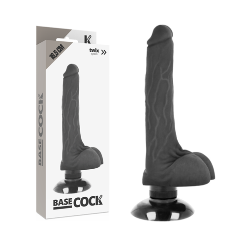 VIBRADOR REALISTICO CON VENTOSA 18,5 X 4CM BASECOCK - 2-1