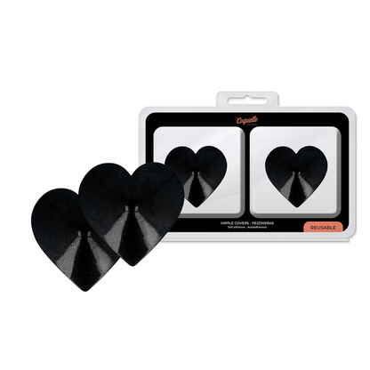 CUBRE PEZONES COQUETTE CHIC DESIRE - METAL CORAZONES NEGROS