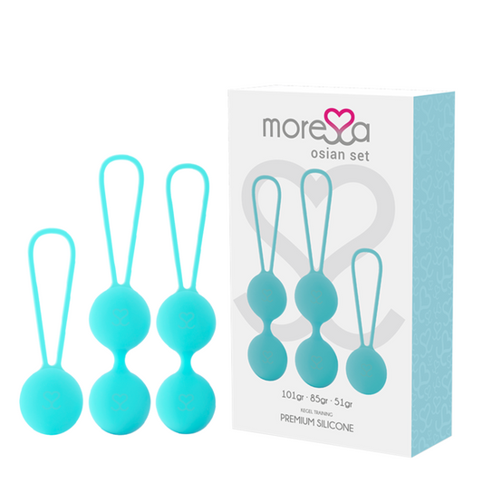 BOLAS KEGEL MORESSA - OSIAN SET  51 GR + 101 GR + 85 GR PREMIUM SILICONA TURQUESA