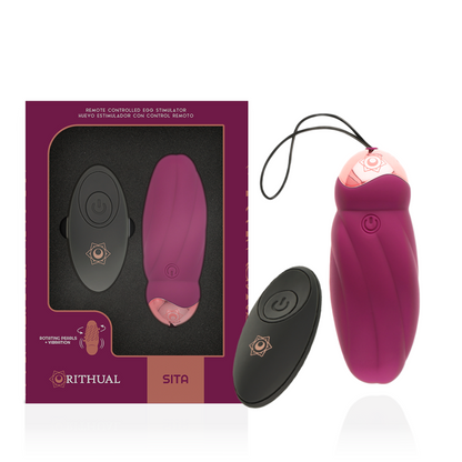HUEVO VIBRADOR RITHUAL - SITA  CONTROL REMOTO ROTACIÓN DE PERLAS + VIBRACIÓN