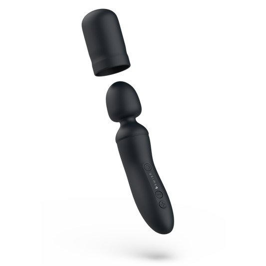 BTHRILLED VIBRADOR WAND PREMIUM NEGRO RECARGABLE USB CON CABEZAL INTERCAMBIABLE