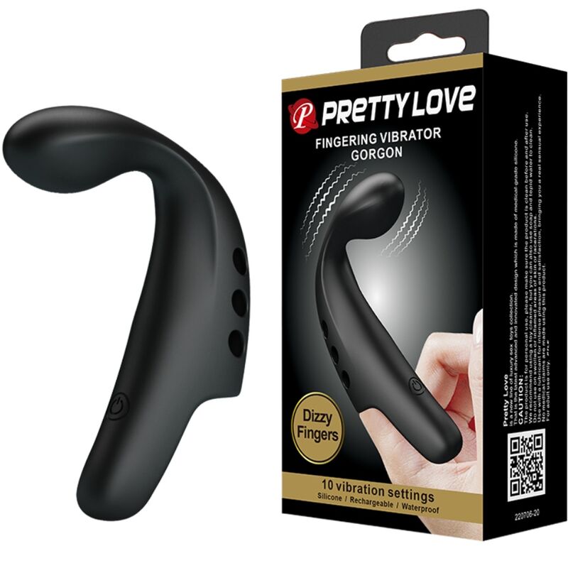 GORGON VIBRADOR DE DEDO NEGRO RECARGABLE USB
