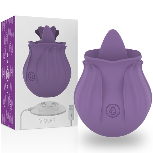 VIOLET ESTIMULADOR DE CLÍTORIS CON LENGUA BASE MAGNÉTICA