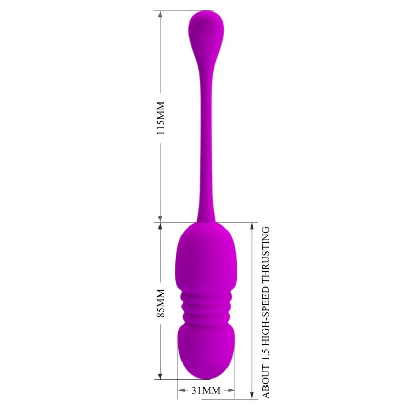 HUEVO VIBRADOR PRETTY LOVE - CALLIE  RECARGABLE MORADO CON MOVIMIENTO DE EMPUJE