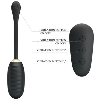HUEVO VIBRADOR PRETTY LOVE - DOREEN DE LUJO RECARGABLE NEGRO CONTROL REMOTO
