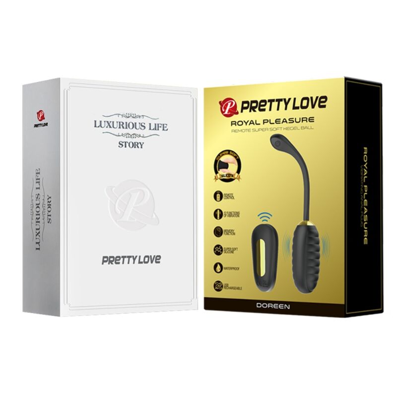 HUEVO VIBRADOR PRETTY LOVE - DOREEN DE LUJO RECARGABLE NEGRO CONTROL REMOTO