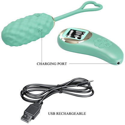 VIVIAN HUEVO VIBRADOR CON CONTROL REMOTO VERDE RECARGABLE USB