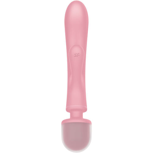 MASAJEADOR WAND Y RABBIT SATISFYER - 3 EN UNO TRIPLE LOVER  VIBRADOR RABBIT ROSA