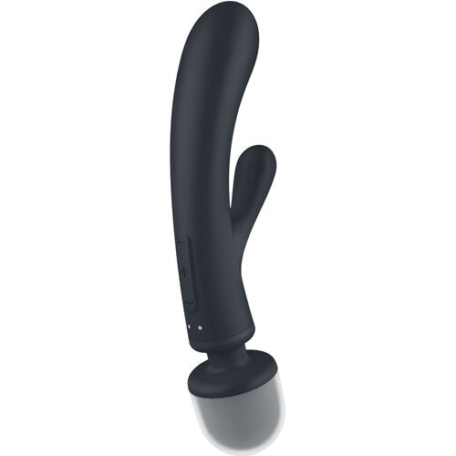 MASAJEADOR WAND Y RABBIT SATISFYER - 3 EN UNO TRIPLE LOVER  VIBRADOR RABBIT ROSA
