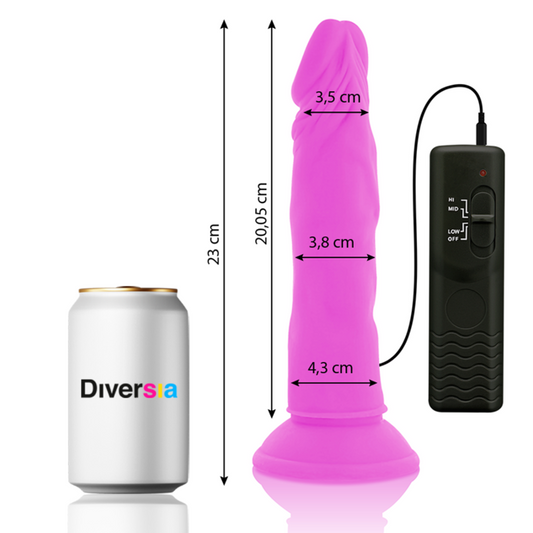 VIBRADOR REALÍSTICO 23 CM -O- 4.3 CM DIVERSIA - DILDO FLEXIBLE LILA