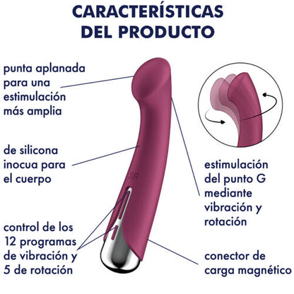 SPINNING G-SPORT 1 VIBRADOR ROTADOR ROJO RECARGABLE USB SATISFYER