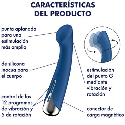 SPINNING G-SPORT 1 VIBRADOR ROTADOR ROJO RECARGABLE USB SATISFYER