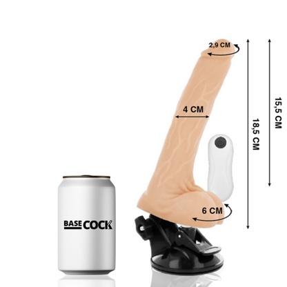 VIBRADOR REALISTICO 18.5 CM -O- 4 CM BASECOCK - ARTICULABLE CONTROL REMOTO NATURAL
