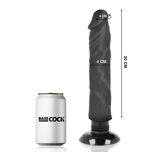 VIBRADOR REALISTICO CON VENTOSA 20 X 4CM BASECOCK - 2-1
