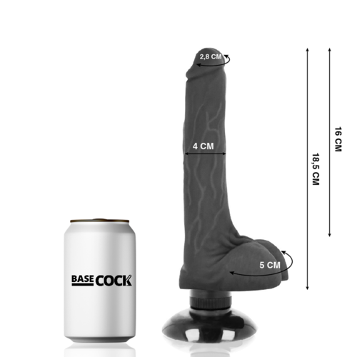 VIBRADOR REALISTICO CON VENTOSA 18,5 X 4CM BASECOCK - 2-1