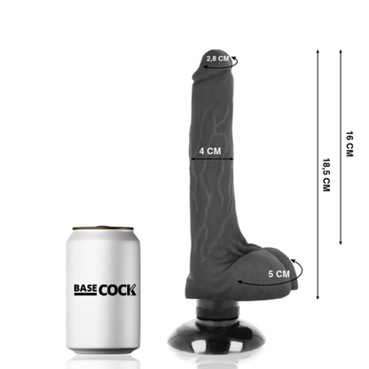 VIBRADOR REALISTICO CON VENTOSA 18,5 X 4CM BASECOCK - 2-1