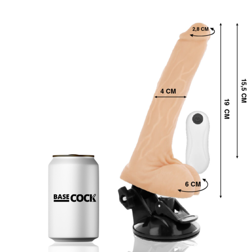 VIBRADOR REALISTICO 19 CM -O- 4 CM BASECOCK - CONTROL REMOTO NATURAL
