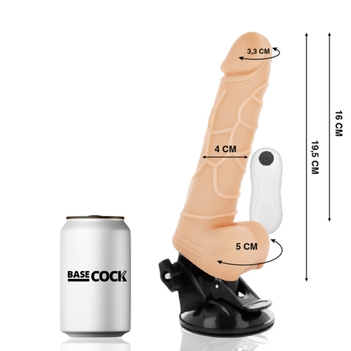 VIBRADOR REALISTICO 9.5 CM -O- 4 CM BASECOCK - CONTROL REMOTO NATURAL CON TESTICULOS 1