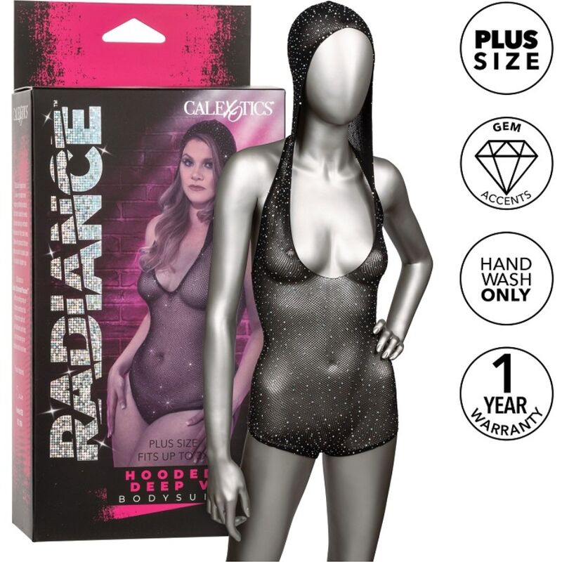 BODY CALEXOTICS - RADIANCE CON CAPUCHA Y ESCOTE EN V PRONUNCIADO TALLA GRANDE