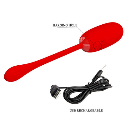HUEVO VIBRADOR PRETTY LOVE - JULIUS  IMPERMEBLE & RECARGABLE ROJO