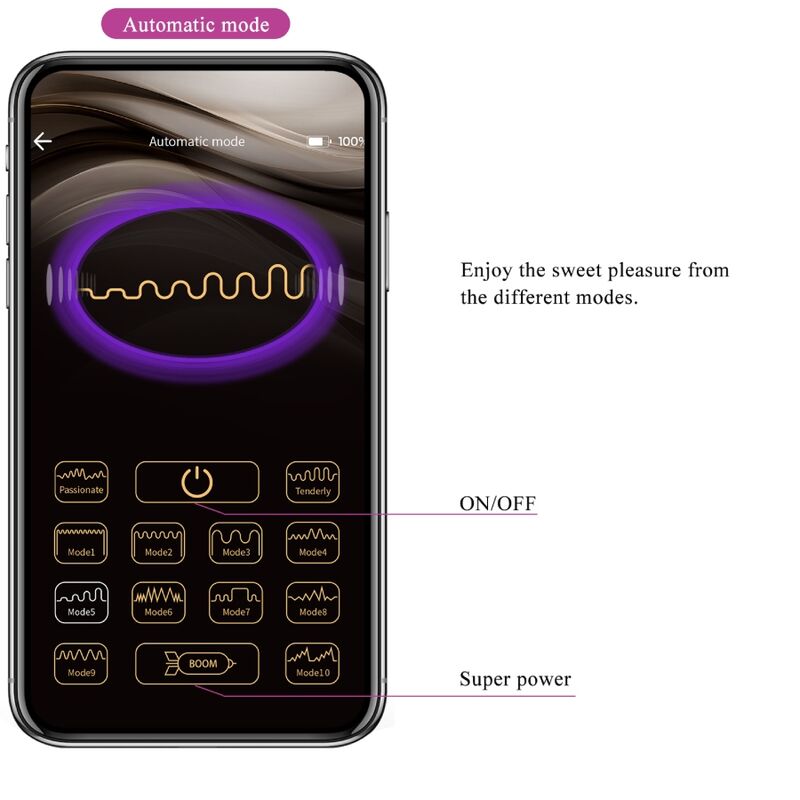 HUEVO VIBRADOR PRETTY LOVE - CATALINA  APP + CONTROL REMOTO LILA