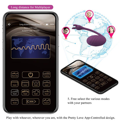 HUEVO VIBRADOR PRETTY LOVE - CATALINA  APP + CONTROL REMOTO LILA