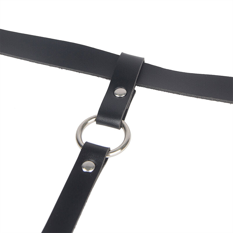 ARNÉS DE PIERNA SUBBLIME - CADENA CUERO NEGRO TALLA ÚNICA