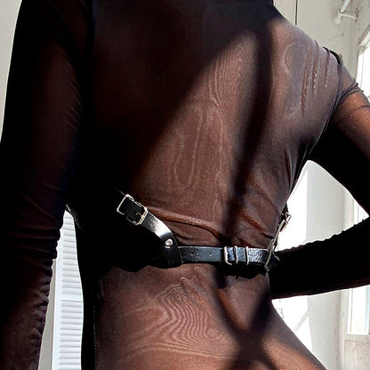 ARNÉS DE PECHO SUBBLIME - CUERO NEGRO TALLA ÚNICA