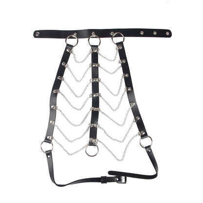ARNÉS DE PECHO SUBBLIME - CADENAS CUERO NEGRO TALLA ÚNICA