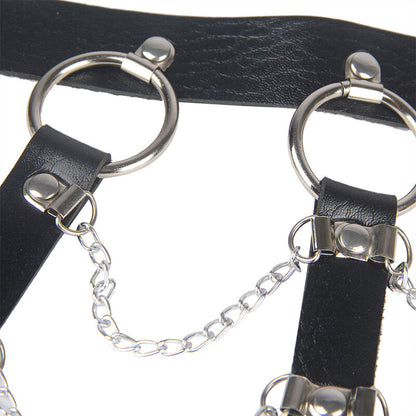 ARNÉS DE PECHO SUBBLIME - CADENAS CUERO NEGRO TALLA ÚNICA