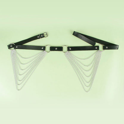 CINTURON DE CADENAS SUBBLIME -  CUERO NEGRO TALLA ÚNICA