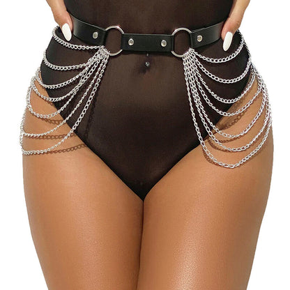 CINTURON DE CADENAS SUBBLIME -  CUERO NEGRO TALLA ÚNICA