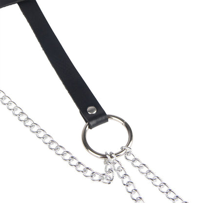CINTURON DE CADENAS SUBBLIME - ANILLAS CUERO NEGRO TALLA ÚNICA