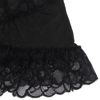 BABYDOLL SUBBLIME - CON TIRANTES AJUSTABLES Y ESTAMPADO FLORAL DE ENCAJE TRANSPARENTE NEGRO S/M