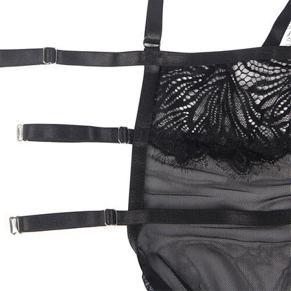 BABYDOLL SUBBLIME - CON TIRANTES AJUSTABLES DE ENCAJE NEGRO S/M